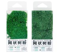 Attuslla 2 Colori Alberi Modello Polvere D'albero Miniatura Alberi Treno Kit Materiale di Base per Scenari Modello Alberi per Fai da Te Paesaggio Décor, Verde Chiaro, Verde Grigiastro