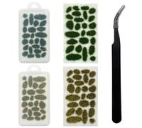 Attuslla 51 Pz Ciuffo di Erba Statica Erba Statica Ciuffo, Albero Modello Erba Sacchetto Lichene Verde, Artificiali Falso Muschio e Pinzette per La Ferrovia Del Paesaggio Del Treno (Style A)