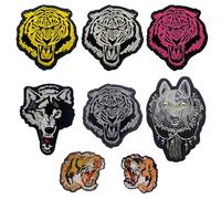 Attuslla 8 Pezzi Toppe Termoadesive, Tigre Toppa per Vestiti Toppa da Ricamo Patch Applique per Abbigliamento per Vestiti, Maglietta, Jeans