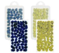 Attuslla Statica Ciuffo Erba Shrub Flower Cluster, Ciuffo D'erba Statico, Paesaggi Ciuffi D'Erba per Modello Paesaggi DIY, Il Paesaggio del Giardino Fai Da Te, Blu e Giallo
