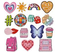 Attuslla Toppe termoadesive per bambini, 15 pezzi, per decorazioni fai da te, t-shirt, cappello, abito