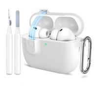 ATUAT Custodia per AirPods Pro 3 con chiusura magnetica del coperchio, custodia protettiva in morbido silicone con kit di pulizia portachiavi, per donne e uomini, per Apple AirPods Pro di terza
