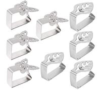 Atuful 8 fermatovaglia con clip in acciaio inox per tavolo da giardino, ristorante, all'aperto, famiglia e feste (foglie, farfalle)