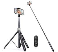 ATUMTEK 165 cm Asta Selfie con Telecomando Bluetooth Rimovibile, Treppiede Smartphone estensibile per iPhone e Android, Registrazione Video, Blogage, Streaming in Diretta, Nero