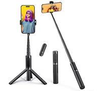 ATUMTEK Selfie Stick Treppiede, Treppiede 3-in-1 Estensibile in Alluminio con Telecomando Bluetooth Wireless, Compatibile con iPhone 17/16/15/14/13/12 mini/11 Pro e Smartphone/Telefono Samsung, Nero