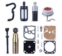 Atunee Kit di Ingranaggio a Vite Senza Fine Pompa Olio per Stihl 017 018 MS180 MS170 MS 170 MS 250 Motosega con Kit di Riparazione Carburatore Turbina Tubo Carburante Tubo Olio