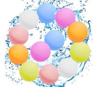 Atuoxing 12 PCS Bombe D'acqua Riutilizzabili, Palloncini Acqua Riutilizzabili in Silicone, Bombes D'acqua a Riempimento Rapido, Reusable Water Balloons per la Festa Estiva in Piscina (12Pcs)