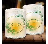 Atuoxing 12pcs Tatuaggi per Candele, Adesivi Comunione per Candele, Candela Battesimo Decorazion, Adesivi per Candele per Decorare la Cresima, la Comunione o il Battesimo (C)