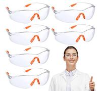 Atuoxing 8pcs Occhiali Protettivi da Lavoro, Trasparente Occhiali, Occhiali Laboratorio Chimica con Aste in Gomma per Vestibilità Sicura Occhiali Antinfortunistica Antigraffio