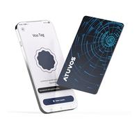 ATUVOS Air Tag Card Pro per Android & iOS, Dual System Ricaricabile Wallet Tracker Funziona con Google Funzioni Trova o Apple Dov'è APP, Smart Localizzatore per Portafoglio, Borse, Thin 1.6mm 1 Pezzo