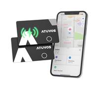 ATUVOS Air Tag Card Ricaricabile Wallet Tracker 1.6mm 2 Pezzo, Smart Tag compatibile con Apple Dov'è (solo iOS, Android non supportato), Bluetooth Localizzatore per Valigie, Portafoglio, Borse,Bagagli