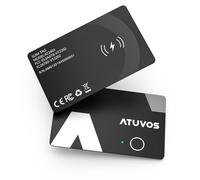 ATUVOS Carta per il monitoraggio del portafoglio, confezione da 2 (ricarica wireless), sottile 0,16 cm, compatibile con Apple Find My (solo iOS), trova oggetti per etichette bagagli, valigie, borse
