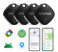 ATUVOS Smart Tag Pro Tracker per Android & iOS, Dual System Localizzatore Bluetooth Funziona con Google Funzioni Trova o Apple Dov'è APP, per Bagagli, Borse.Batteria Sostituibile. 4 pezzi