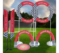 Atwynd Percorso a Ostacoli per Droni al Coperto, Kit per Percorso a Ostacoli per Quadricotteri Fai-da-Te per Esterni, Gioco di Allenamento per Droni, Percorsi a Ostacoli per Principianti B