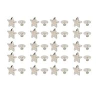 Atyhao 20 Pezzi Rivetto a Forma di Stella, Bottone a Bottone a Stella Rivetti a Stella Borchie a Scatto Vestiti Fai da Te Scarpe Decorazione con Viti(Argento)