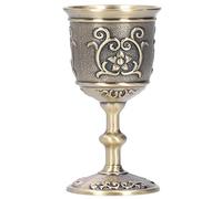 Atyhao Calice, Tazza di vino Vintage europeo Bronzo metallo bicchiere di vino Rosso Casa Arte Artigianato decorazione Royal Calice Whisky Bevanda Forniture per il partito(L)