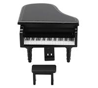 Atyhao Mobili per casa delle Bambole, Pianoforte a Coda in Legno in Miniatura 1:12 con Sgabello per Ornamenti per la casa Accessori Decorativi per casa delle Bambole(Nero)