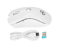 Atyhao Mouse per Laptop, Mouse Desktop Wireless Plug And Play 2.4G 30IPS 4800FPS 800-4800DPI per la Scuola (Bianco)