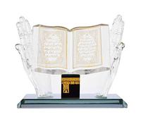 Atyhao Ornamento di Musulmano, Modello Libro della Tenuta della Mano di Kaaba Dorato in per Souvenir della Decorazione del Veicolo della Tavola Dell'ufficio