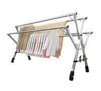 ATYUJKB Stendibiancheria Estensibile da Esterno, Appendiabiti da Terra Salvaspazio, Stendi Biancheria per Interno Esterno, Stendibiancheria Acciaio Inox con Rotelle (240cm/95in)