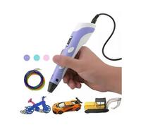 (AU Plug,Blue 5v)3D Printing Pen with LED Includes 3 Starter Colors of PLA Filament