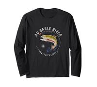 Au Sable River Michigan Trota Pesca a Mosca Souvenir Au Sable Maglia a Manica
