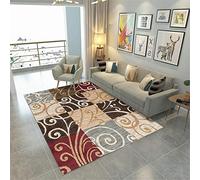AU-SHTANG Tappeto Puzzle Bambini Design Pattern Patchwork Quadrato Rosso, Grigio, Marrone, Tappeto per Cucina -Rosso_120x160 cm