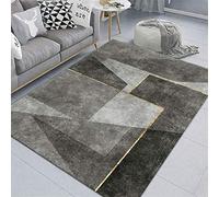 AU-SHTANG Tappeto Quadrato Tappeto Semplice Anti-statico a Prova di umidità, Tappeto Nero Grigio Tappeto Moderno -Grigio Scuro_140x200cm.