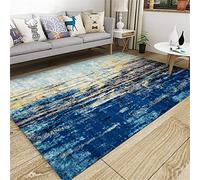 AU-SHTANG Tappeto Shaggy Tappeto Blu, Decorazione della casa di Facile Manutenzione, Confortevole, Moquette Facile da Pulire Tappeto Moderno Camera Letto -Blu_100x200 cm