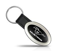 Au-TOMOTIVE GOLD Inc. Oval Key Chain for Ford Mustang (Black)