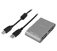 AU0032 Convertitore USB 2.0 D-Sub 9pin Maschio x4,USB B-Femmina LOGILINK