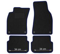 AU13-1 Set Tappetini Velluto STREAK Blu per Audi A6 C6 2004-2011 38cm Distanza t