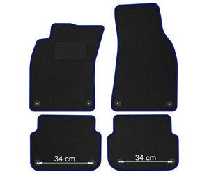 AU13-1 Set Tappetini Velluto STREAK Blu per Audi A6 C6 2004-2011 38cm Distanza t