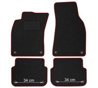 AU13-1 Set Tappetini Velluto STREAK Rosso per Audi A6 C6 2004-2011 38cm Distanza
