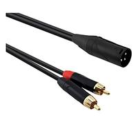 AU5203BX Cavo Connettore RCA x2,XLR Maschio 3pin 0,3m Nero PVC REDS MUSIC