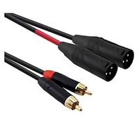 AU5415BX Cavo Connettore RCA x2,XLR Maschio 3pin x2 1,5m Nero PVC REDS MUSIC