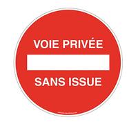 AUA SIGNALETIQUE 201440-R-BS-v-300 Targa adesiva in vinile «private way without exit», diametro 300 mm