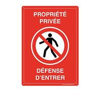 AUA SIGNALETIQUE 202088-AI-p-150x210 Pannello preforato con angoli arrotondati «private property defense to enter modello 2" pvc, 150mm x 210mm