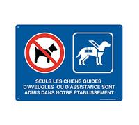 AUA SIGNALETIQUE 202137-AP-a-420x300 Pannello preforato con angoli arrotondati «guide accessibility cani per ciechi o assistenza» alluminio dibond, 420 x 300mm
