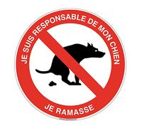 Aua Signaletique Adesivo in Vinile "I Am Responsible For My Dog I Pick Up", Diametro 270 Mm