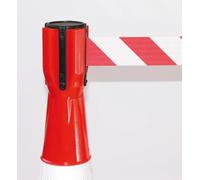 AUA SIGNALETIQUE - Avvolgitore/Svolgitore Cinghia per Cono Segnaletica Cantiere (3 metri - Rosso/Bianco)