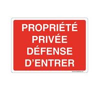 Aua Signaletique Cartello con Angoli Arrotondati "Private Property Defense To Enter" in Alluminio Dibond, 490 X 350 Mm