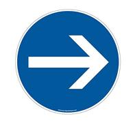 Aua Signaletique Cartello"Direzione Del Traffico Obbligatoria" Pvc, Diametro 300 Mm