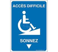 Aua Signaletique - Panneau Accès Difficile - Sonnez-Ai - 150X210 Mm, Pvc 1. 5 mm