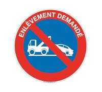Aua Signaletique - Panneau Enlèvement Demandé - Ø 200 Mm, Vinyl Adhésif