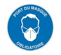 AUA SIGNALETIQUE - Panneau Port du Masque Obligatoire Circulaire - Ø 200 mm, Aluminium Dibond 3mm