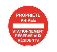 AUA SIGNALETIQUE - Panneau Propriété Privée, Stationnement Réservé aux Résidents - Ø 200 mm, Aluminium Dibond 3mm