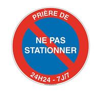 Aua Signaletique Pannello"Please Do Not Park 24X7/7" in Alluminio Dibond, Diametro 270 Mm