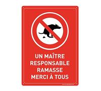 Aua Signaletique Pannello Preforato con Angoli Arrotondati "A Master Responsible Pick Up His Dog"S Papaves" in Pvc, 150 X 210 Mm