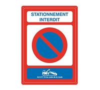 Aua Signaletique Pannello Preforato con Angoli Arrotondati "Parcheggio Vietato Sotto I Parassiti" in Pvc, 300 Mm X 420 Mm